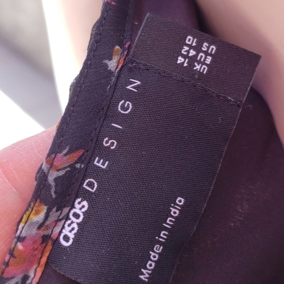 ASOS DESIGN button through ruched dress with soft ruffle - Picture 11 of 11